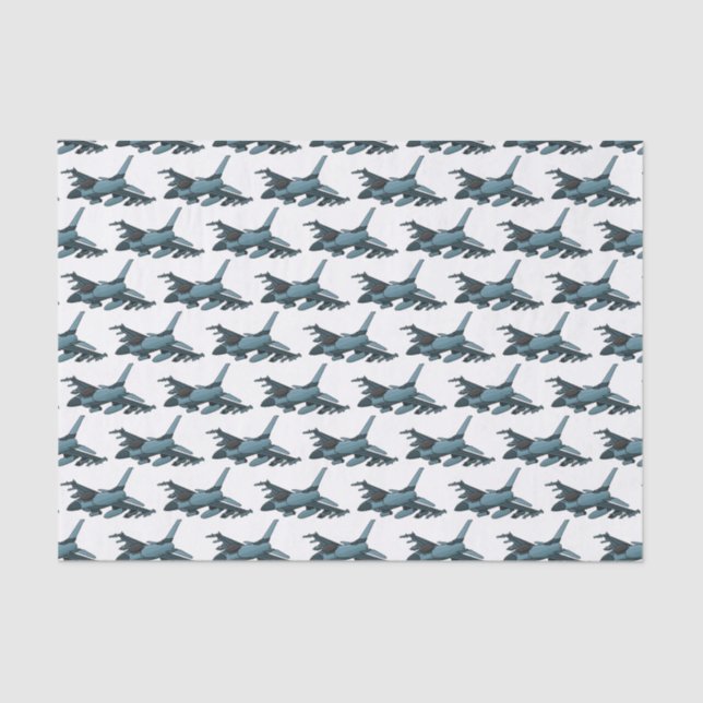 Military Fighter Jet Plane Cartoon Seidenpapier (Vorderseite)