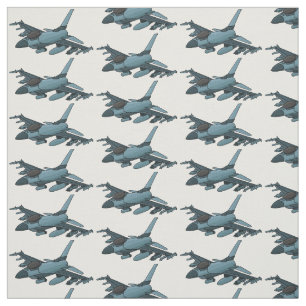 Military Fighter Jet Plane Cartoon Stoff