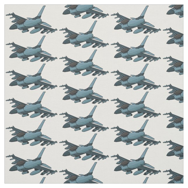 Military Fighter Jet Plane Cartoon Stoff (Muster)