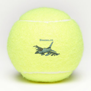 Military Fighter Jet Plane Cartoon Tennisbälle