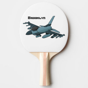 Military Fighter Jet Plane Cartoon Tischtennis Schläger