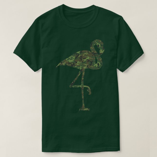 Military Flamingo Camouflage Print Us Bird T-Shirt (Design vorne)