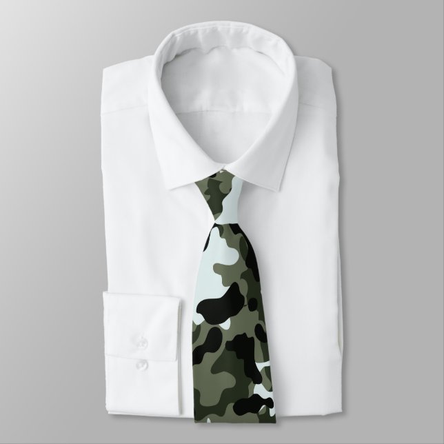 Military Green Camouflage Neck Tie Krawatte (Gebunden)