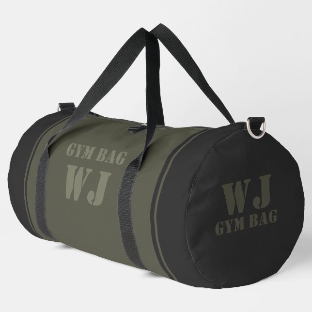 Military Green Gym Bag Custom Name Duffle Bag (Linke Ecke)