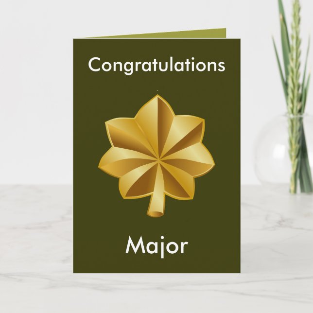 Military Major Promotion Card Karte (Vorderseite)