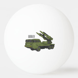 Military missile truck cartoon illustration tischtennisball