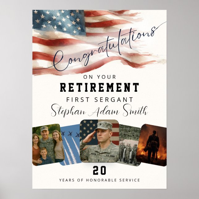 Military Retirement Congratulations Poster (Vorne)