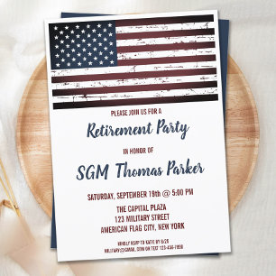 Military Retirement Party American Flag Invitation Einladung