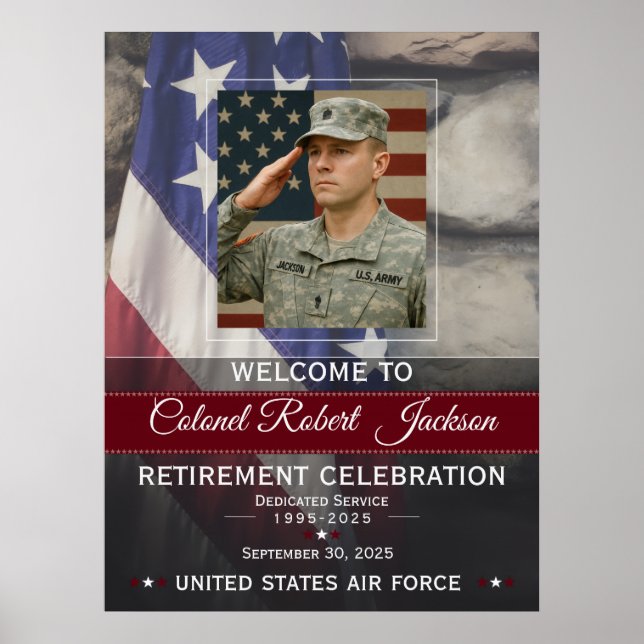 Military Retirement Welcome Sign Poster (Vorne)