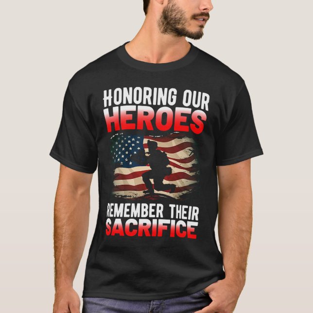 Military Support Honoring Our Heroes Veteran 4th J T-Shirt (Vorderseite)