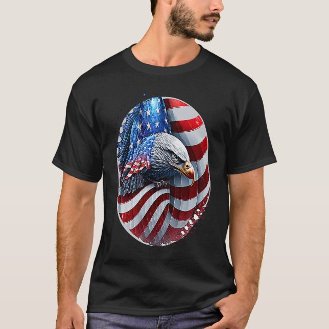 Military Veteran Patriotic American Flag  12 T-Shirt (Vorderseite)