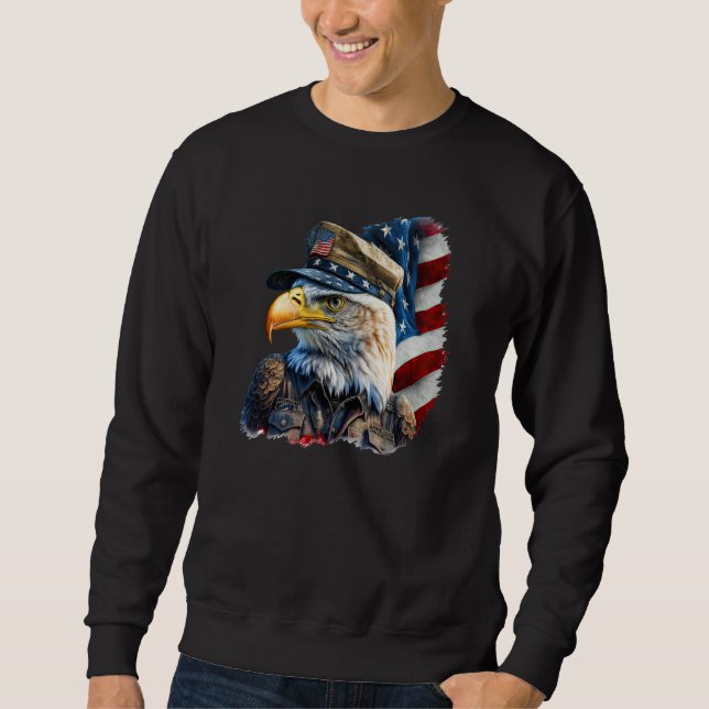 Military Veteran Patriotic American Flag  26 Sweatshirt (Vorderseite)