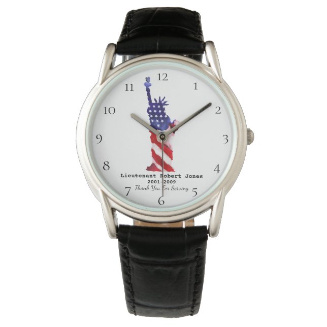 *~* Military Veteran Red White Blue Armbanduhr (Vorderseite)