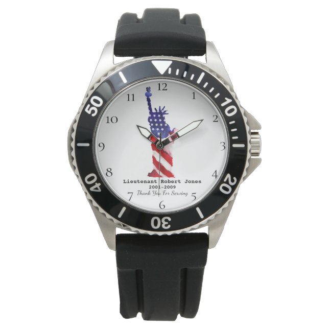 *~* Military Veteran Red White Blue Armbanduhr (Vorderseite)