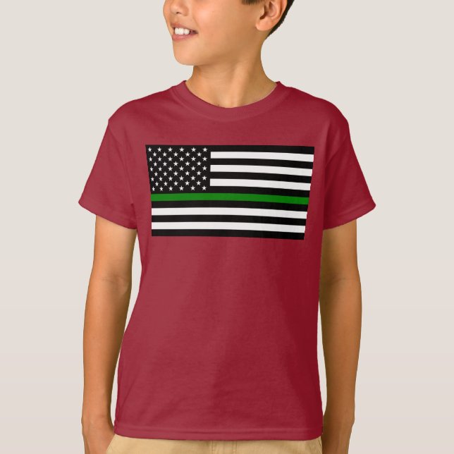 Military & Veterans-amerikanische Flagge mit dünne T-Shirt (Vorderseite)