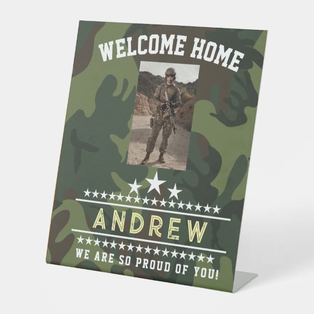 Military Welcome Home Pedestal Sign – Army Nationa Sockelschild (Vorderseite)