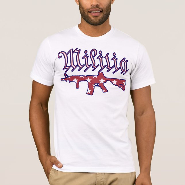 Militia Declaration Tee, Patriotic America Shirt (Vorderseite)
