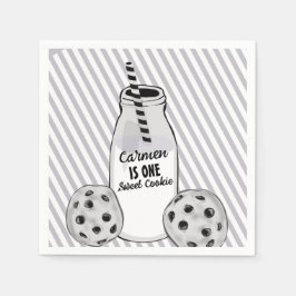 Milk and Cookie Sweet One First Birthday Serviette