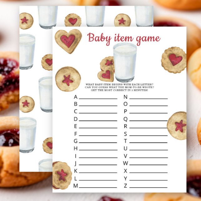 Milk and Cookies Baby shower Baby item Game (Von Creator hochgeladen)
