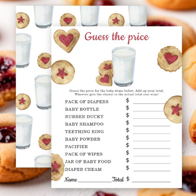 Milk and cookies baby shower Price guess game (Von Creator hochgeladen)