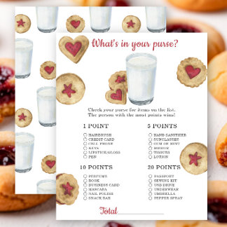 Milk baby shower What's in your purse game