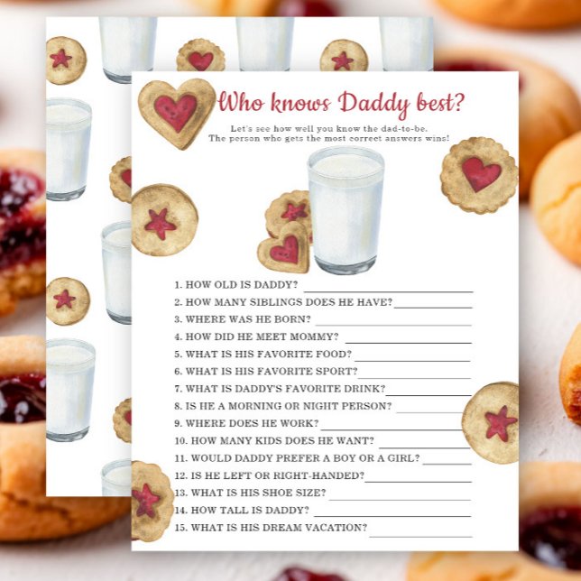 Milk baby shower - Who knows daddy best game  (Von Creator hochgeladen)