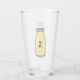 Milk bottle with Japanese Kanji Glas
