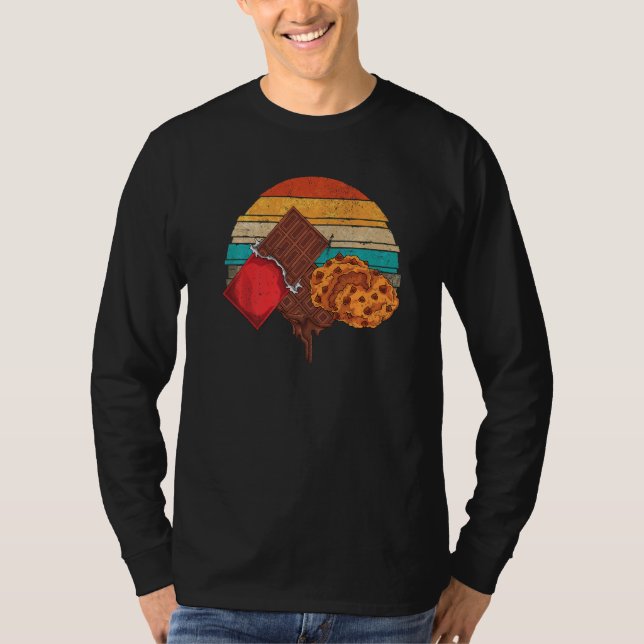 Milk Chocolate Bar Chocolate Chip Cookies Retro Ch T-Shirt (Vorderseite)