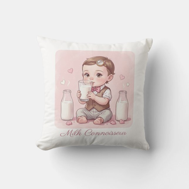 Milk Connoisseur Baby Boy Print Nursery Kissen (Vorderseite)