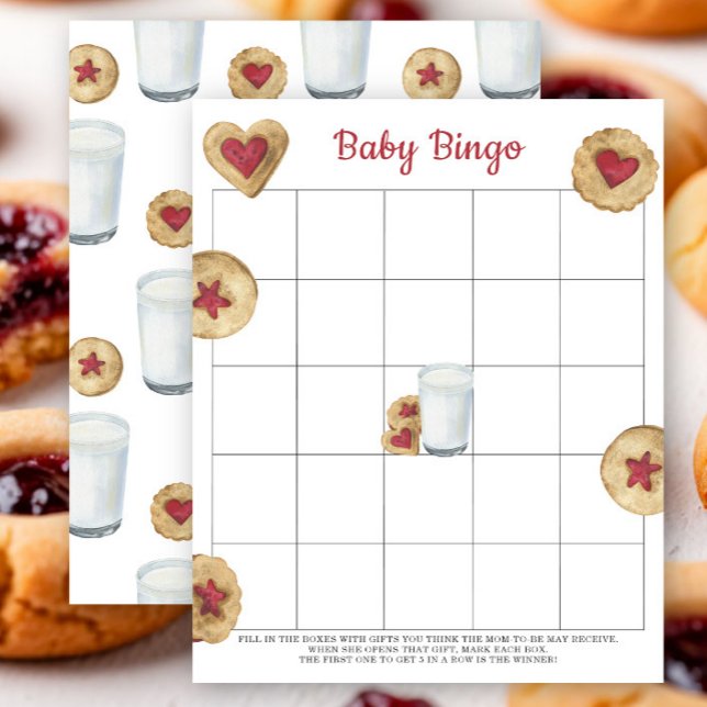 Milk & cookies Baby shower bingo game (Von Creator hochgeladen)