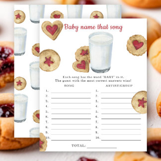Milk & Cookies Baby shower Name that song game