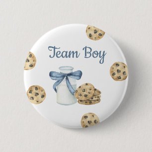 Milk & Cookies Geschlechterenthüllung - Team Junge Button