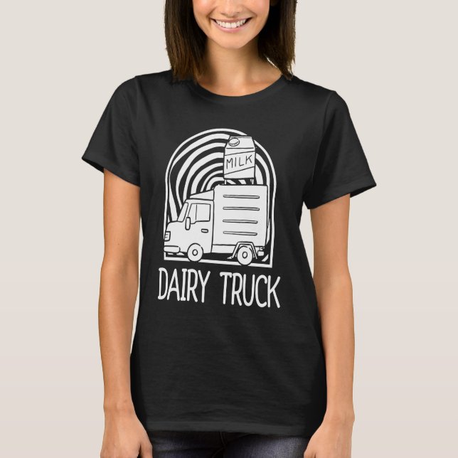 Milk Dairy Cow  Farmer Farm Farming Milk Truck T-Shirt (Vorderseite)