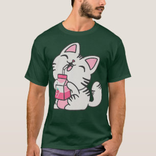 Milk Drink Otaku Neko Japan Manga Premium T-Shirt