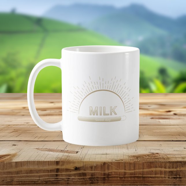 Milk Good Day Neutral Minimal Mug Kaffeetasse (Von Creator hochgeladen)
