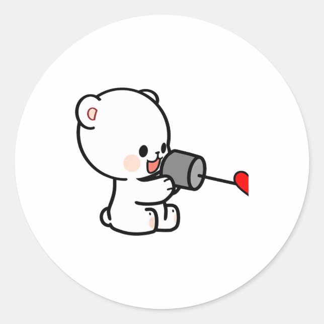 Milk Mocha Couple Valentine Design 1 Runder Aufkleber (Vorderseite)