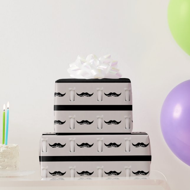 Milk Mustache Creme Geschenkpapier (Partygeschenke)