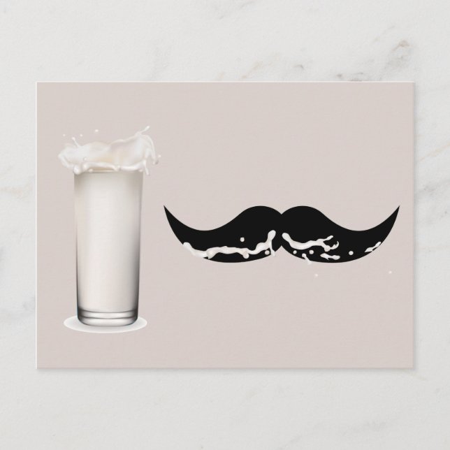 Milk Mustache Creme Postkarte (Vorderseite)