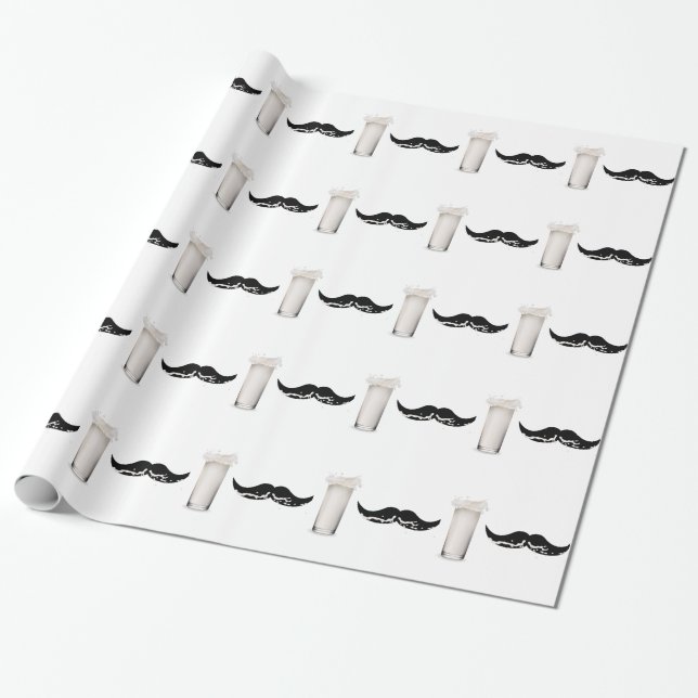 Milk Mustache Geschenkpapier (Ungerollt)