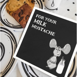 Milk Mustache Mouse First Birthday Serviette