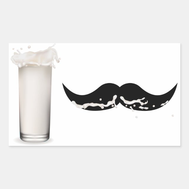 Milk Mustache Rechteckiger Aufkleber (Vorderseite)
