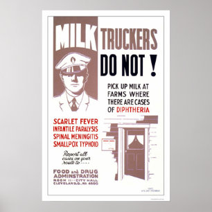 Milk Truckers Sei vorsichtig 1940 WPA Poster