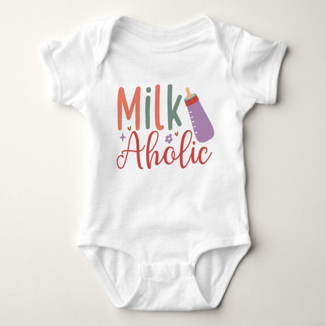 Milkaholic - Baby Boy Bodysuit Baby Strampler (Vorderseite)
