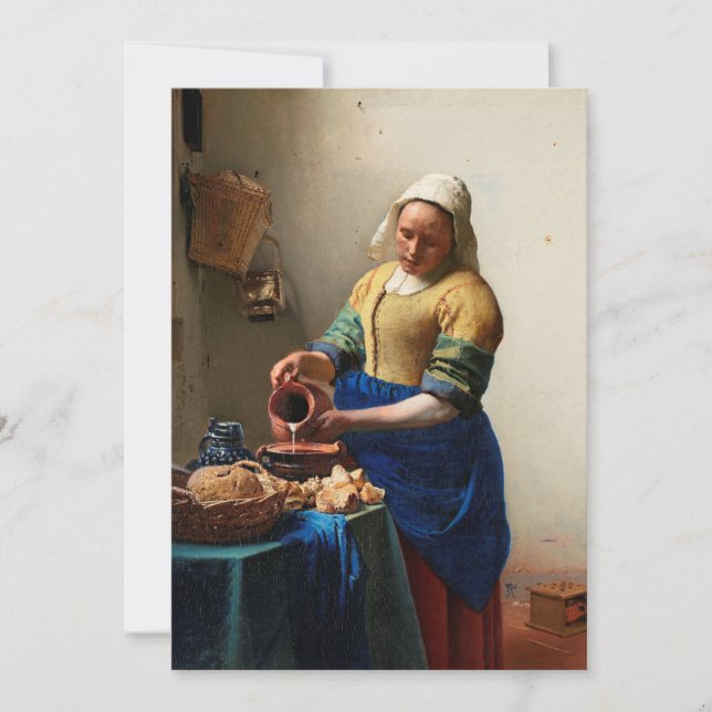 Milkmaid Kitchen Maid von Johannes Vermeer Karte (Vorderseite)