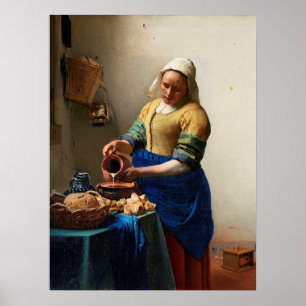 Milkmaid Kitchen Maid von Johannes Vermeer Poster