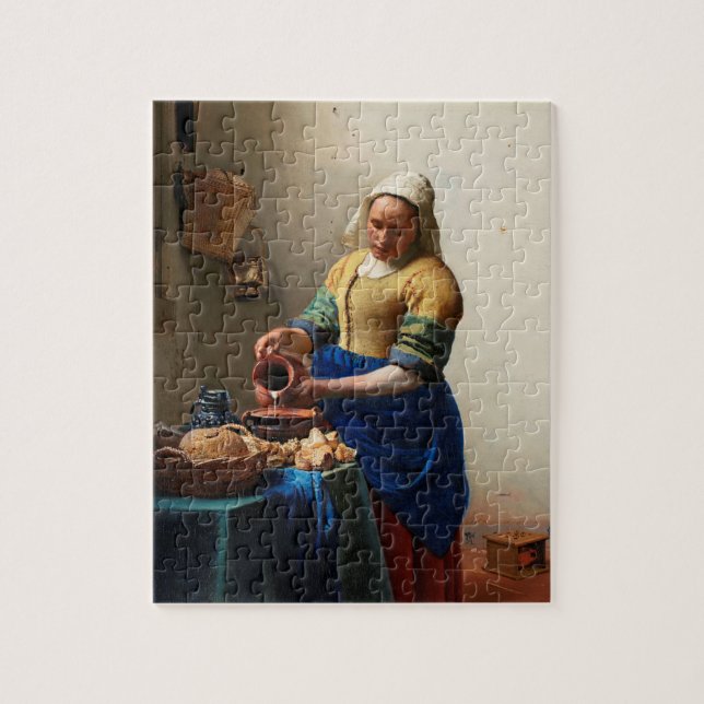 Milkmaid Kitchen Maid von Johannes Vermeer Puzzle (Vertikal)