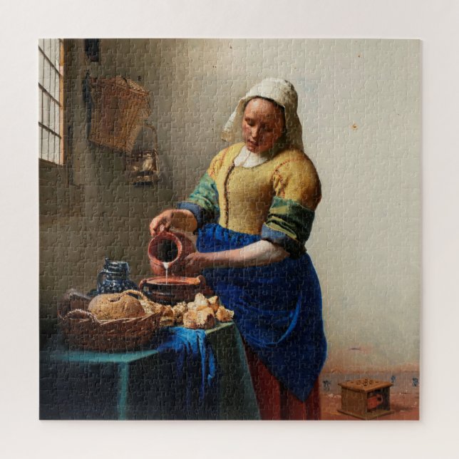 Milkmaid Kitchen Maid von Johannes Vermeer Puzzle (Vertikal)