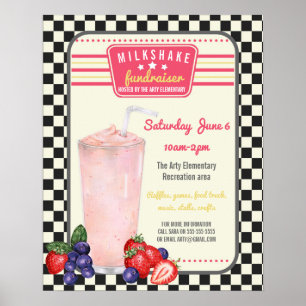 Milkshake-Fundraiser-Diner-Menü Flyer Poster