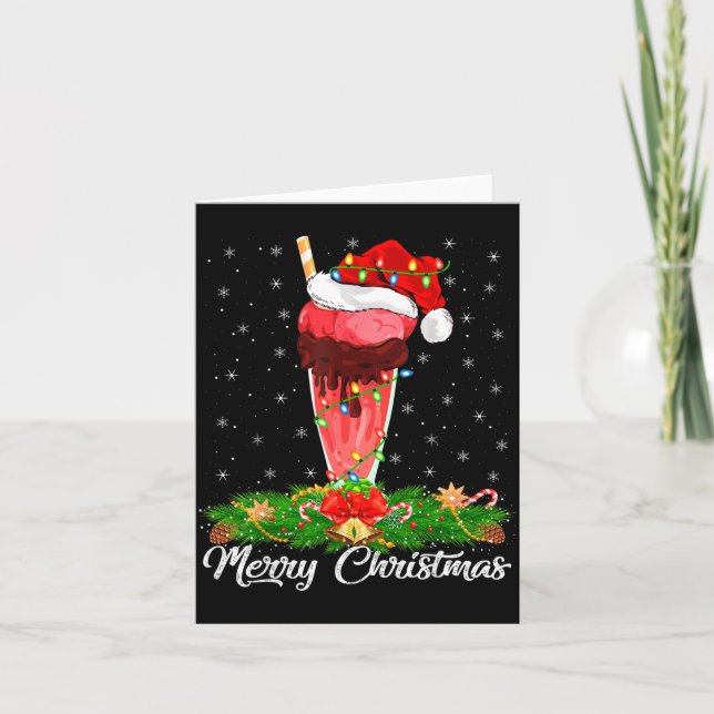 Milkshake Lover Matching Santa Hat Milkshake Chris Karte (Vorderseite)