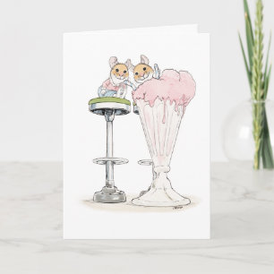 Milkshake-Mäuse-Grußkarte Karte